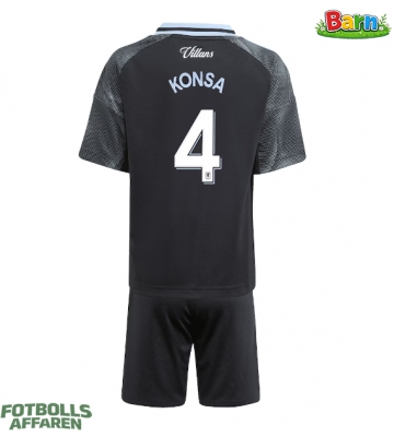 Aston Villa Ezri Konsa #4 Bortaställ Barn 2025-26 Kortärmad (+ Korta byxor)